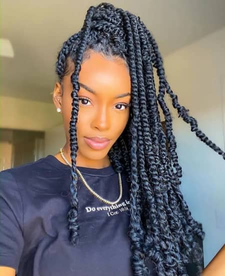 High Ponytail with Passion Twists