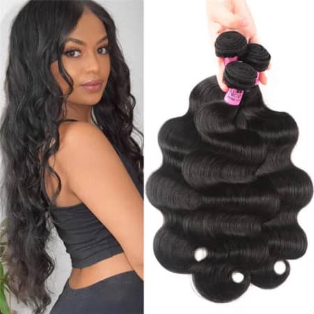   UNice Hair Unprocessed Body Wave Hair 3 Bundles With Lace Closure