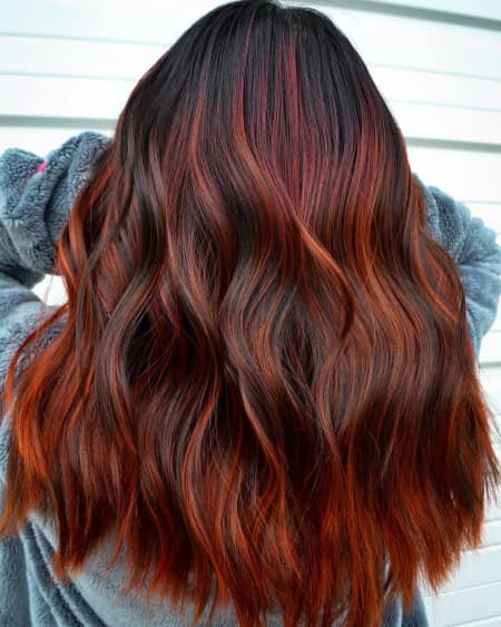 Red hair with shadow roots
