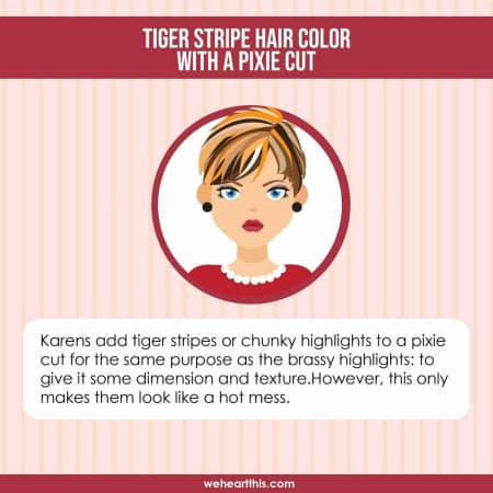Tiger stripe hair color with a pixie cut