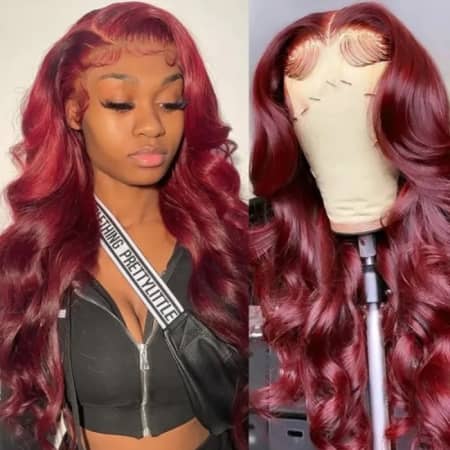 UNice Reddish Brown 13x4 Body Wave Lace Front Hair Wig Autumn Perfect Color For Dark Skins