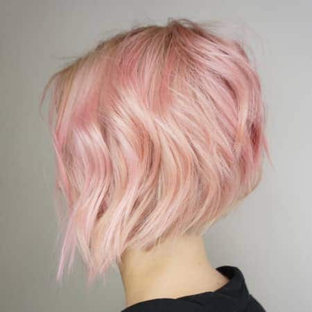 Pink Hair Asymmetrical Bob