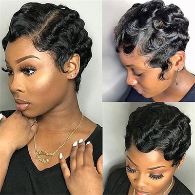 wet and wavy finger waves short hair