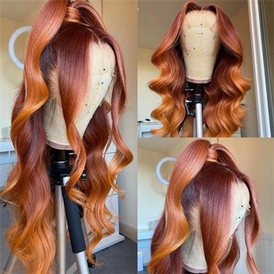 Mix color lace front wig