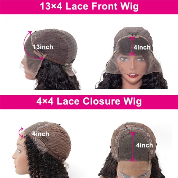 The differences between a 13x4 lace closure wig and a 4x4 lace closure wig