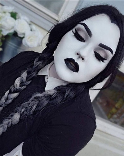 Wednesday Addams Halloween Hairstyle