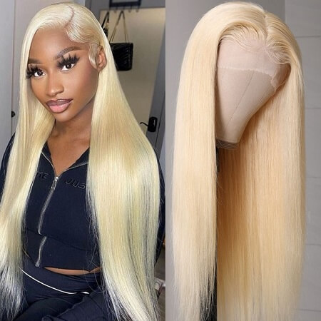 613 Blonde Straight U-Part Wig, Protective Hair Wig