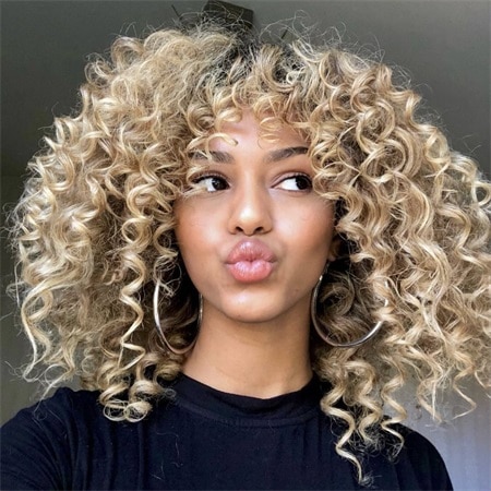 Fifteen Best Inspirations To Wear Curly Hair With Bangs