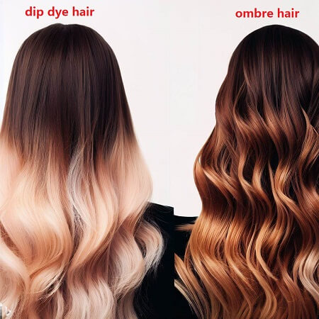 dip dye hair vs ombre hair
