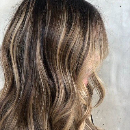 golden brown chunky highlights