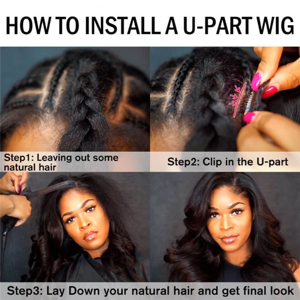 How to install u part hair wig?