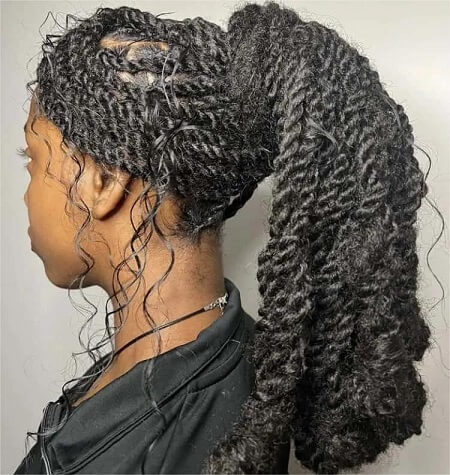 invisible locs ponytail