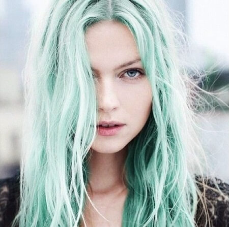 light mint green hair