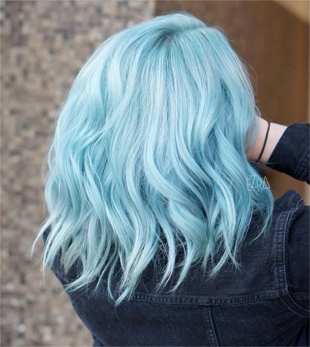 pastel blue hair color