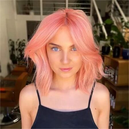 peach pink hair color