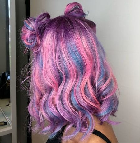 pink and purple unicorn hair color
