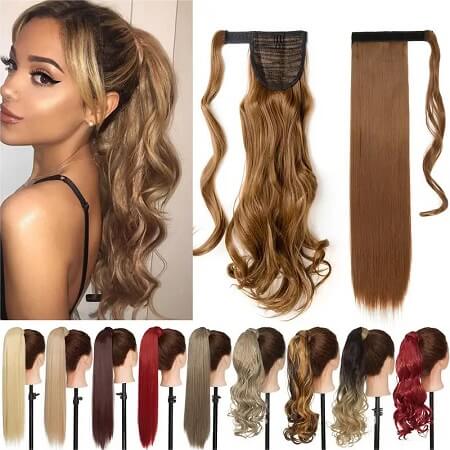 ponytail extensions in different colors