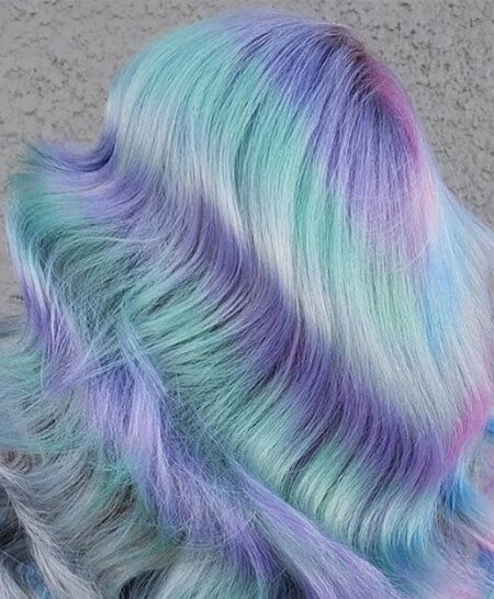 purple and teal holographic stripes