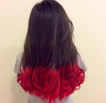 red dip dye hair