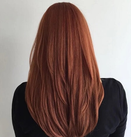 reddish brown style with long v cut ayers