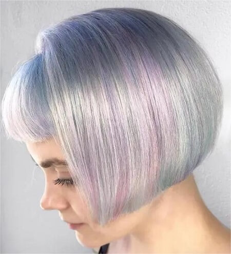 short holographic hair