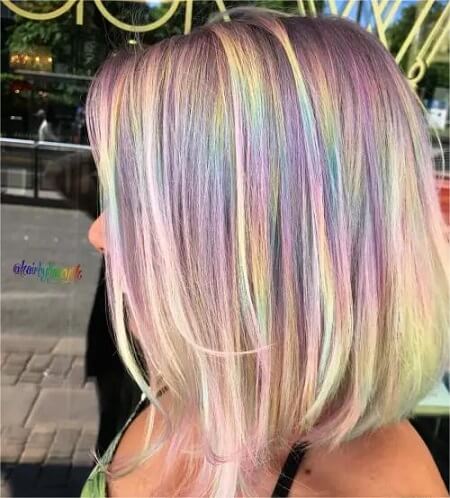 soft pastel holographic hair