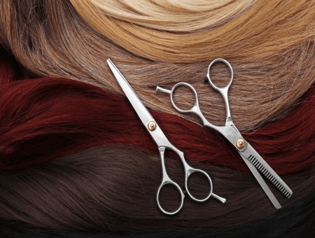three-colored-hair-and-two-barber-scissors