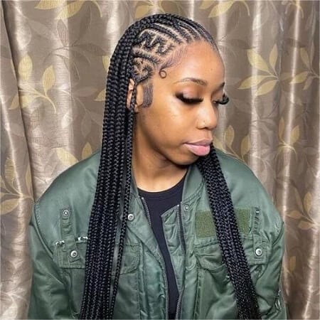 tribal braids with hearts
