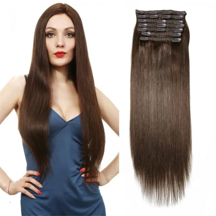 Straight clip in hair extension